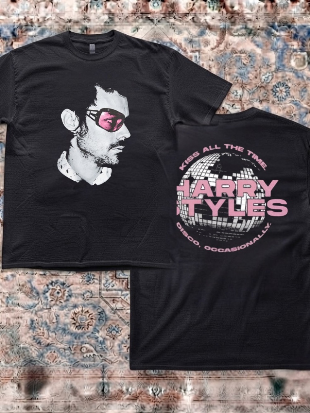 Harry Styles Kiss All The Time Disco Occasionally Pink Glasses Vintage  T-Shirt
